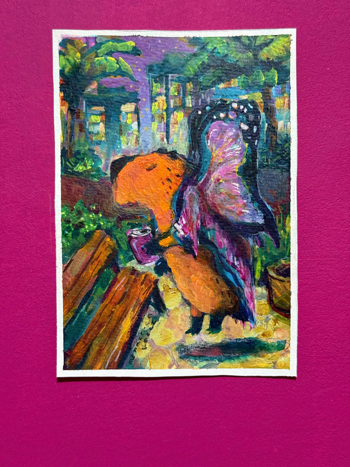 18,7x13,3cm 7,36 × 5,24 inches fairy capybara