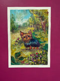 14,7 x 21 cm 5,79 × 8,27 inches dog lost in false memories about a calmer place