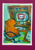15x21 cm, 5,91 x 8,27 inches, original acrylic painting, capybara