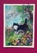 14,9 x 20,9cm 5.87 x 8.23 inches original acrylic paint